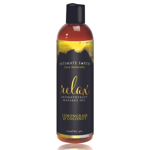 Intimate Earth - Relax Massageolie Citroengras en Kokosnoot - 120 ml