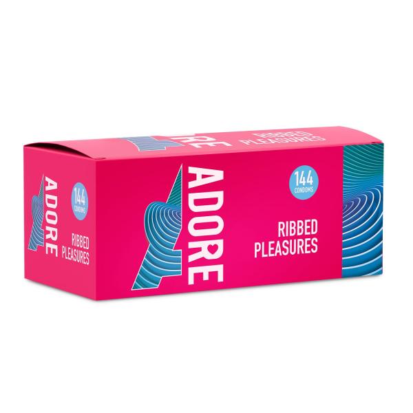 Adore Ribbed Pleasure condooms 144 stuks